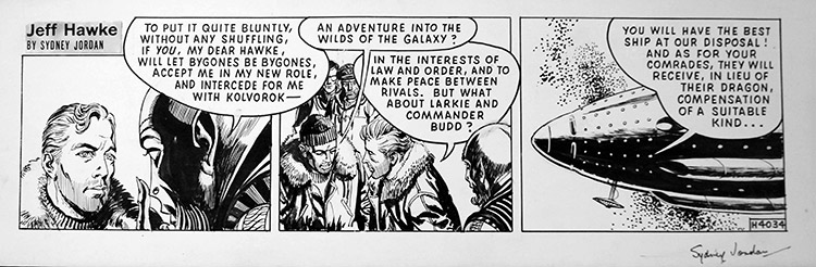 Jeff Hawke daily strip 4034 (Original) (Signed) by Sydney Jordan Art at The Illustration Art Gallery
