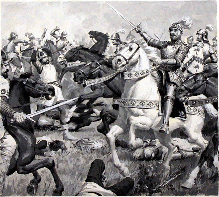 King Arthur leading the charge (Original) by Jack Keay Art at The Illustration Art Gallery