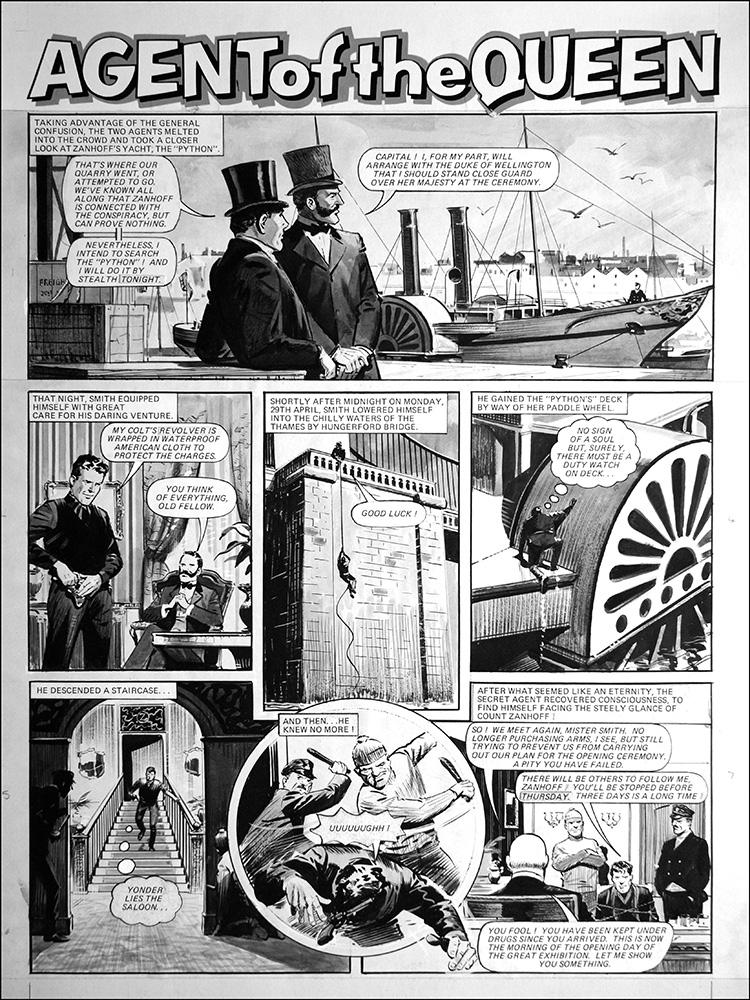 Agent of the Queen - Steam Yacht (TWO pages) (Originals) art by Agent of the Queen (Bill Lacey) at The Illustration Art Gallery