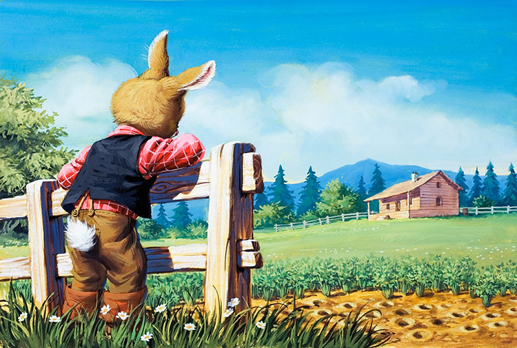 Brer Rabbit at the Carrot Patch (Original) by Virginio Livraghi Art at The Illustration Art Gallery