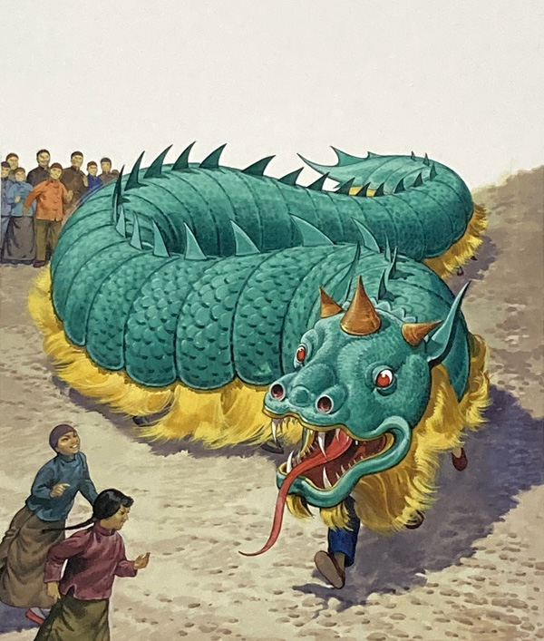 The Chinese Dragon (Original) by Bernard Long Art at The Illustration Art Gallery