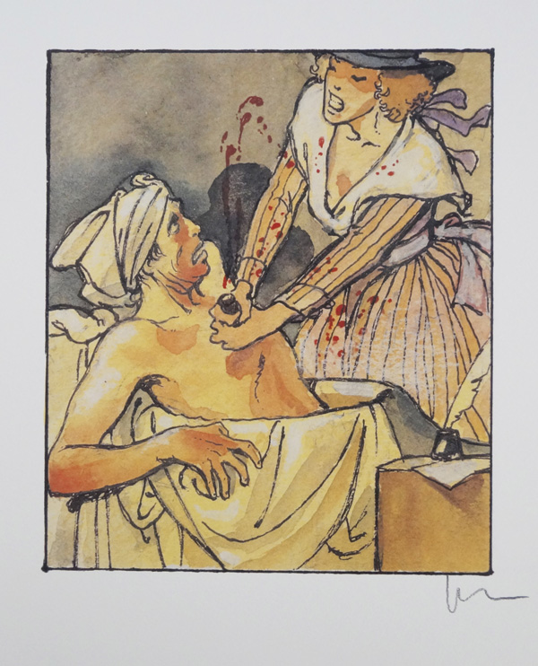 Jean-Paul Marat assassinated in the bath (Limited Edition Print) (Signed) by The French Revolution (Manara) Art at The Illustration Art Gallery