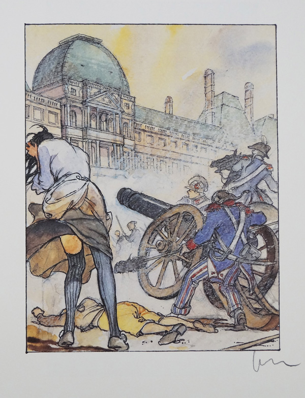 La Resistance: Canon Fire (Limited Edition Print) (Signed) by The French Revolution (Manara) Art at The Illustration Art Gallery