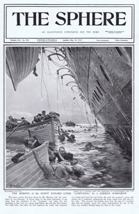 The Sinking of the Lusitania in 1915  (original cover page The Sphere 1915) (Print)