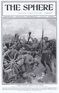 A Russian Bayonet Charge in East Prussia  (original cover page The Sphere 1914) (Print)