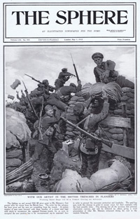 Pitching Sand Bags out of the trenches during an advance in 1915