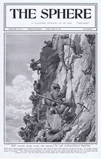 The Italian Alpini scale the heights on the Austro-Italian Frontier