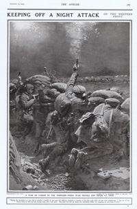 A Ruse de Guerre: Keeping off a Night Attack  (original cover page The Sphere 1915) (Print)