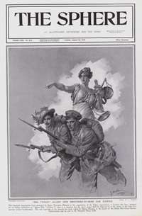 'Pro Italia' Allies and Brothers-in-Arms for Justice art by Fortunino Matania
