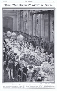 The State Banquet in the White Hall, Berlin  (original page The Sphere 1913) (Print)