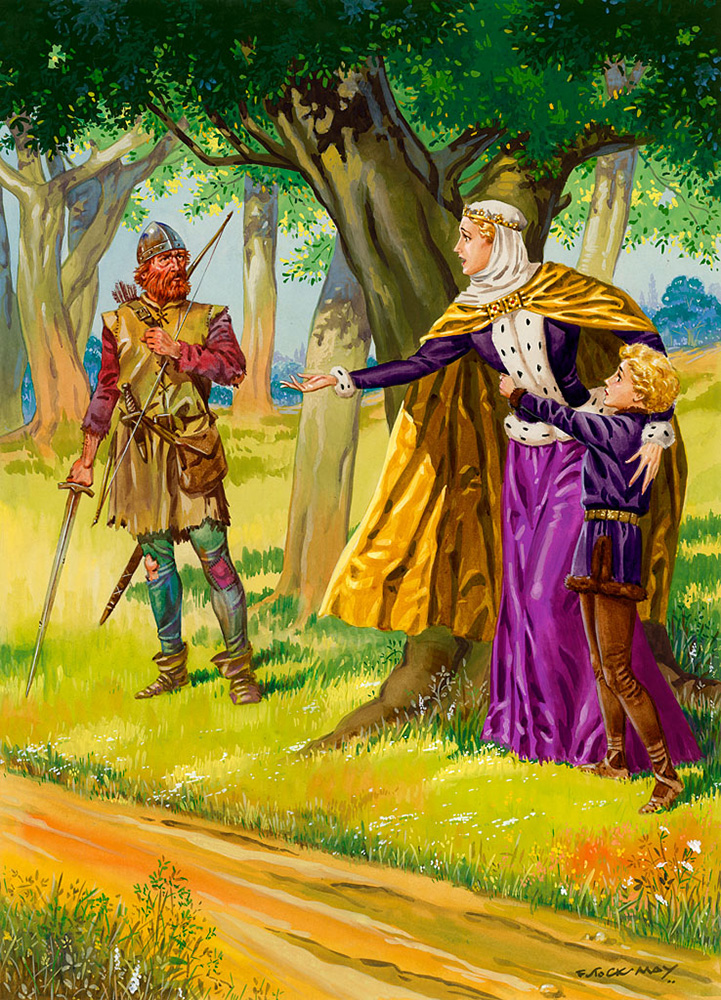 Queen Margaret and the Robber of Hexham (Original) (Signed) art by F Stocks May at The Illustration Art Gallery