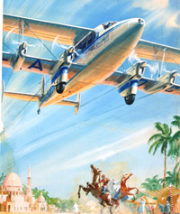Bi-Plane flying over Africa (Original)
