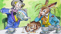 Mad Hatter Pouring Tea: Alice in Wonderland 45 (Original)