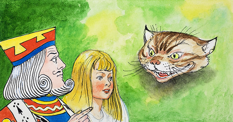 The Cheshire Cat: Alice in Wonderland 52a (Original) by Alice in Wonderland (Mendoza) at The Illustration Art Gallery