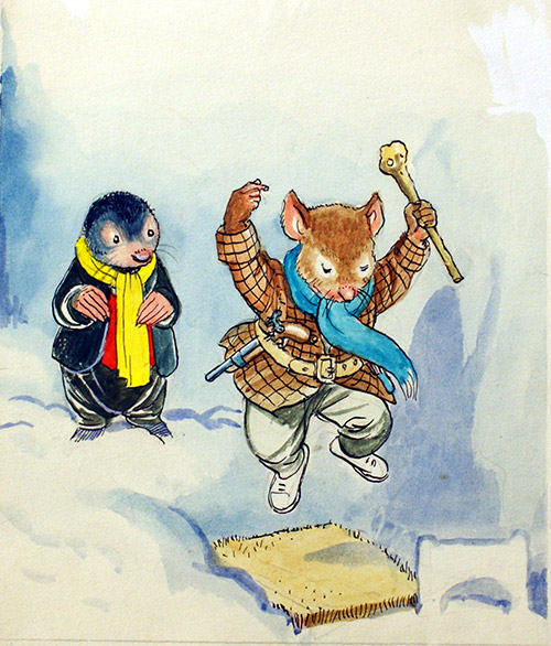 The Wind in the Willows: Rat and Mole (Original) by Wind in the Willows (Mendoza) at The Illustration Art Gallery