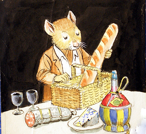 The Wind in the Willows: Rat unpacks his shopping (Original) by Wind in the Willows (Mendoza) at The Illustration Art Gallery