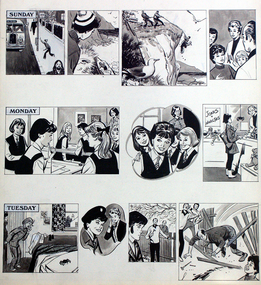 Della Girls Comic art (Original) art by Colin Merrett Art at The Illustration Art Gallery