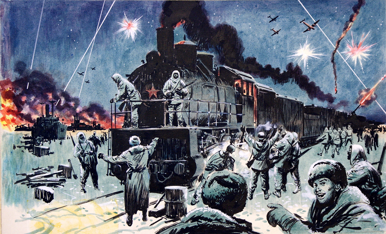 Supply Train to Leningrad (Original) art by Colin Merrett Art at The Illustration Art Gallery