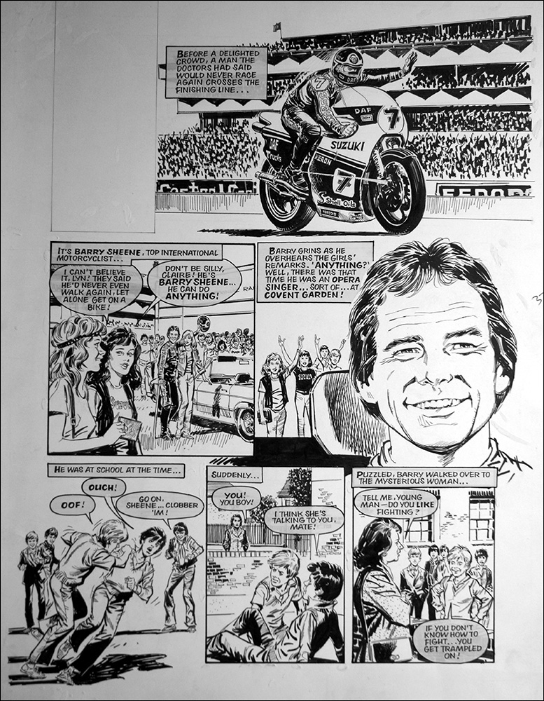 The Barry Sheene Story (TWO pages) (Originals) art by Barrie Mitchell Art at The Illustration Art Gallery