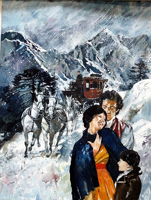 The Alpine Coach book cover art (Original) by Tony Morris Art at The Illustration Art Gallery