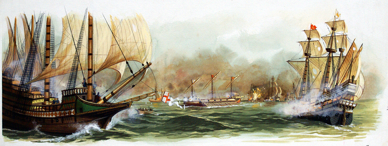 The Sea Battle (Original) art by Edward Mortelmans at The Illustration Art Gallery
