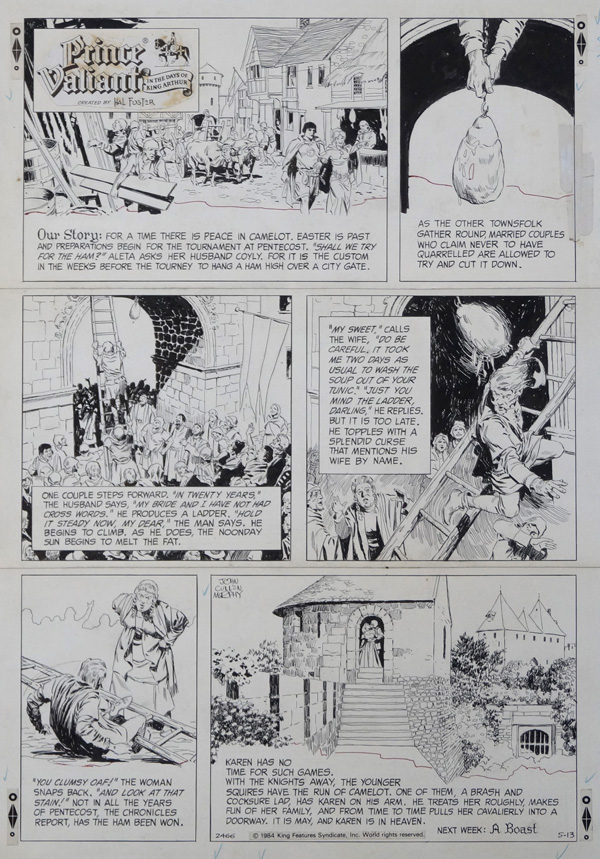 Prince Valiant page 2466 - The Ham on the Gates (Original) (Signed) by John Cullen Murphy Art at The Illustration Art Gallery
