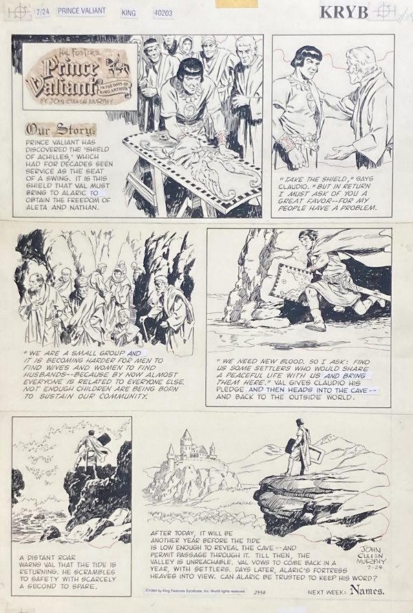 Prince Valiant & The Shield of Achilles (Original) (Signed) by John Cullen Murphy Art at The Illustration Art Gallery