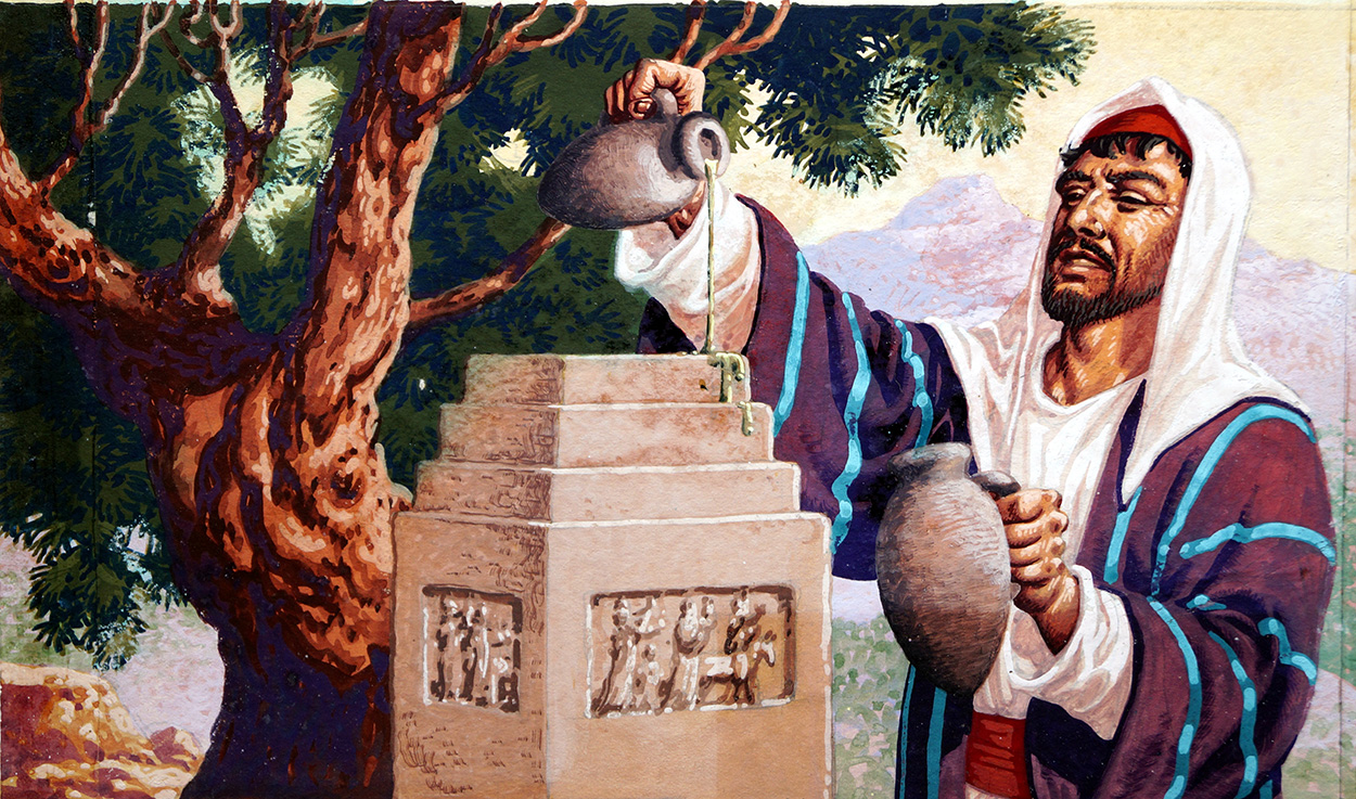 Moses Anoints the Tabernacle (Original) art by Bible Stories (Pat Nicolle) at The Illustration Art Gallery