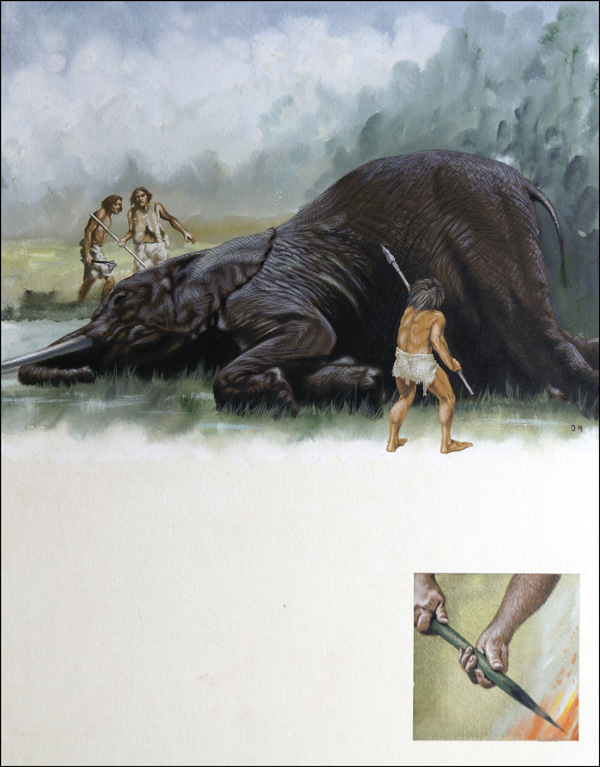 Prehistoric Hunters (Original) (Signed) by David Nockels Art at The Illustration Art Gallery