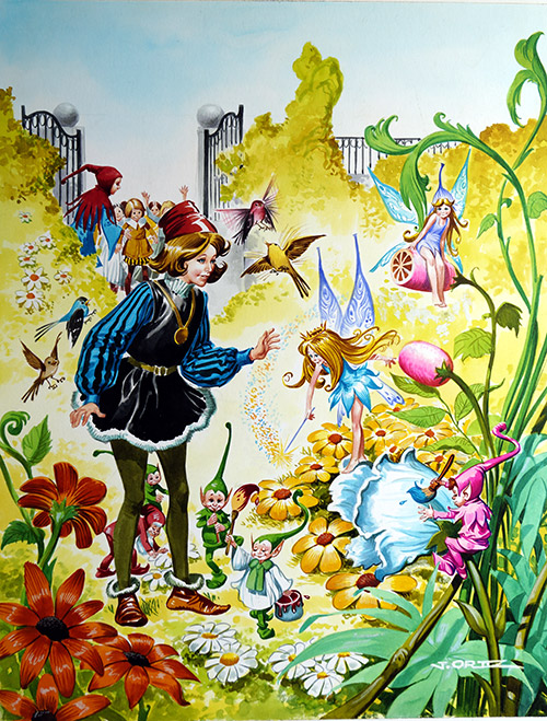 Spring In the Royal Garden (Original) (Signed) by Jose Ortiz Art at The Illustration Art Gallery