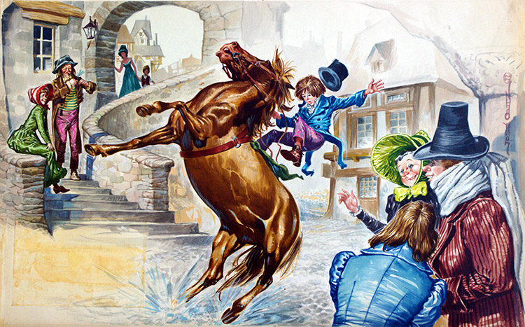 Horse Trouble (Original) (Signed) by Jose Ortiz Art at The Illustration Art Gallery