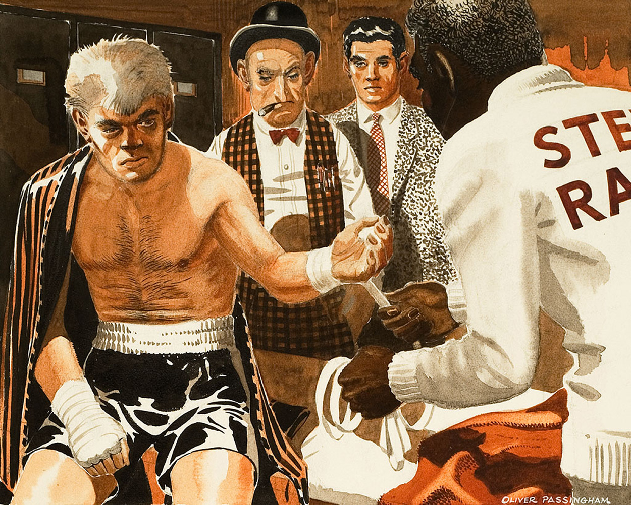The Boxer After The Fight (Original) (Signed) art by Oliver Passingham Art at The Illustration Art Gallery