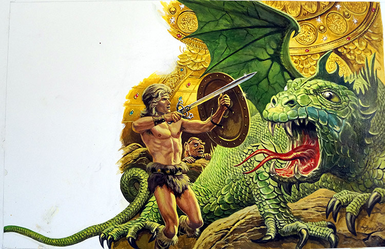 Myths and Legends: Siegfried the Dragon Slayer (Original) (Signed) by Roger Payne Art at The Illustration Art Gallery