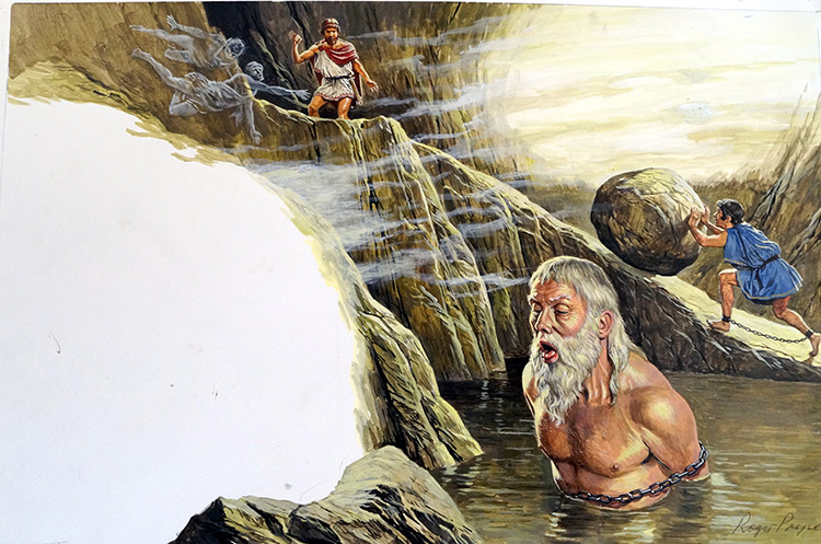 Myths and Legends: Sisyphus (Original) (Signed) by Roger Payne Art at The Illustration Art Gallery
