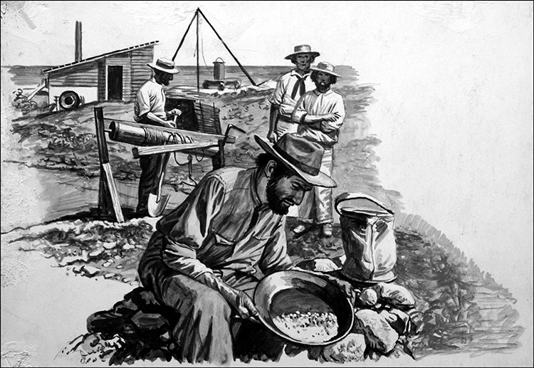 Panning for Gold (Original) by Roger Payne Art at The Illustration Art Gallery