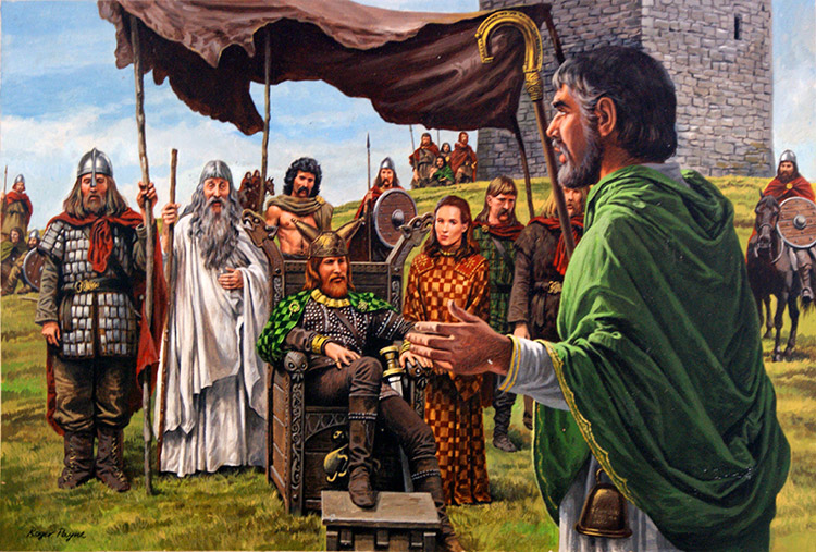 Saint Patrick Spreads the Gospel in Ireland (Original) (Signed) by Roger Payne Art at The Illustration Art Gallery