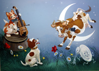 The Cow Jumped Over the Moon art by William Francis Phillipps