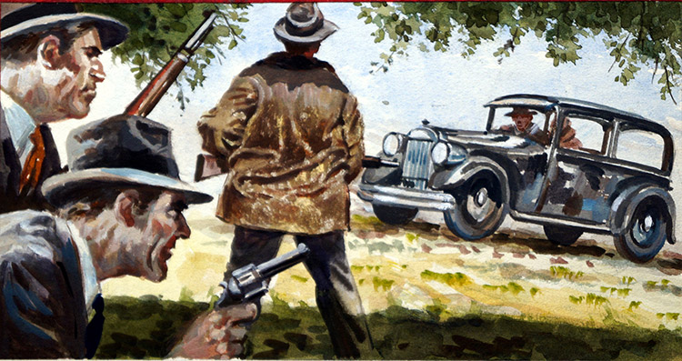 The End of Bonnie and Clyde (Original) by Edwin Phillips Art at The Illustration Art Gallery