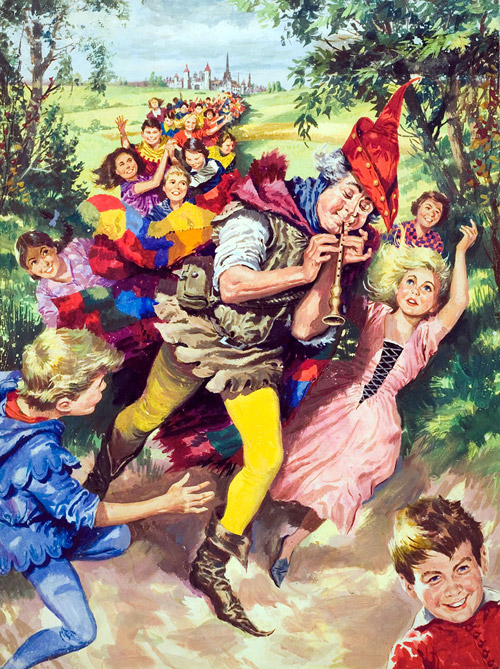 The Pied Piper of Hamelin (Original) by Edwin Phillips Art at The Illustration Art Gallery