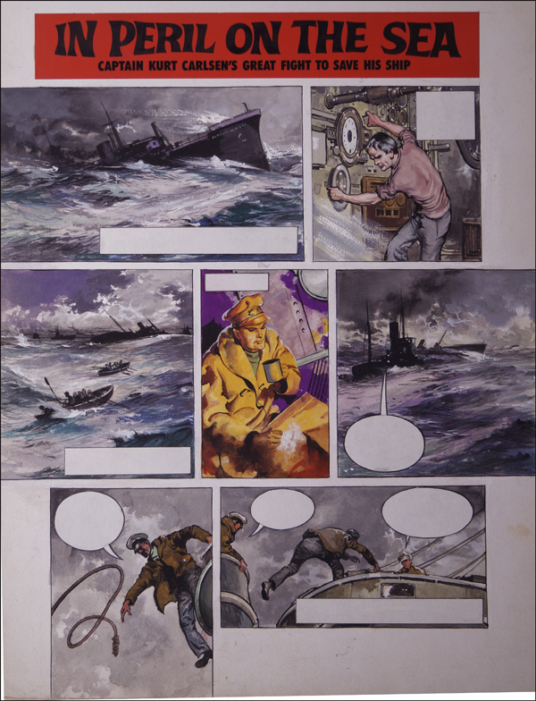 Peril of the Flying Enterprise (TWO pages) (Original) by Bob Robins at The Illustration Art Gallery