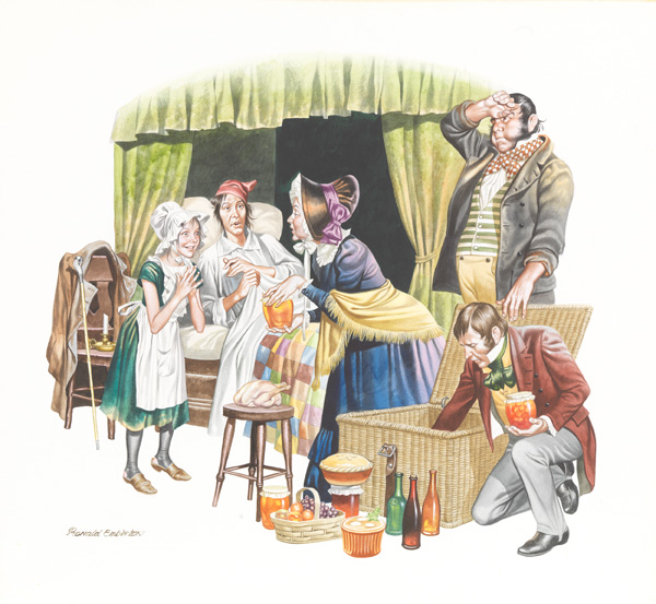 The Old Curiosity Shop: Picnic (Original) (Signed) by Charles Dickens (Ron Embleton) at The Illustration Art Gallery