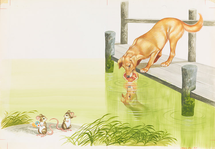 The Dog and the Meat (Original) by Aesop's Fables (Ron Embleton) at The Illustration Art Gallery