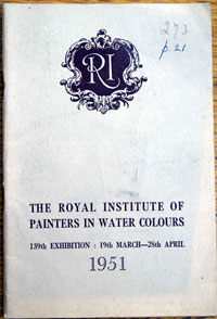 The Royal Institute of Painters in Water Colours (Exhibition Catalogue 1951)
