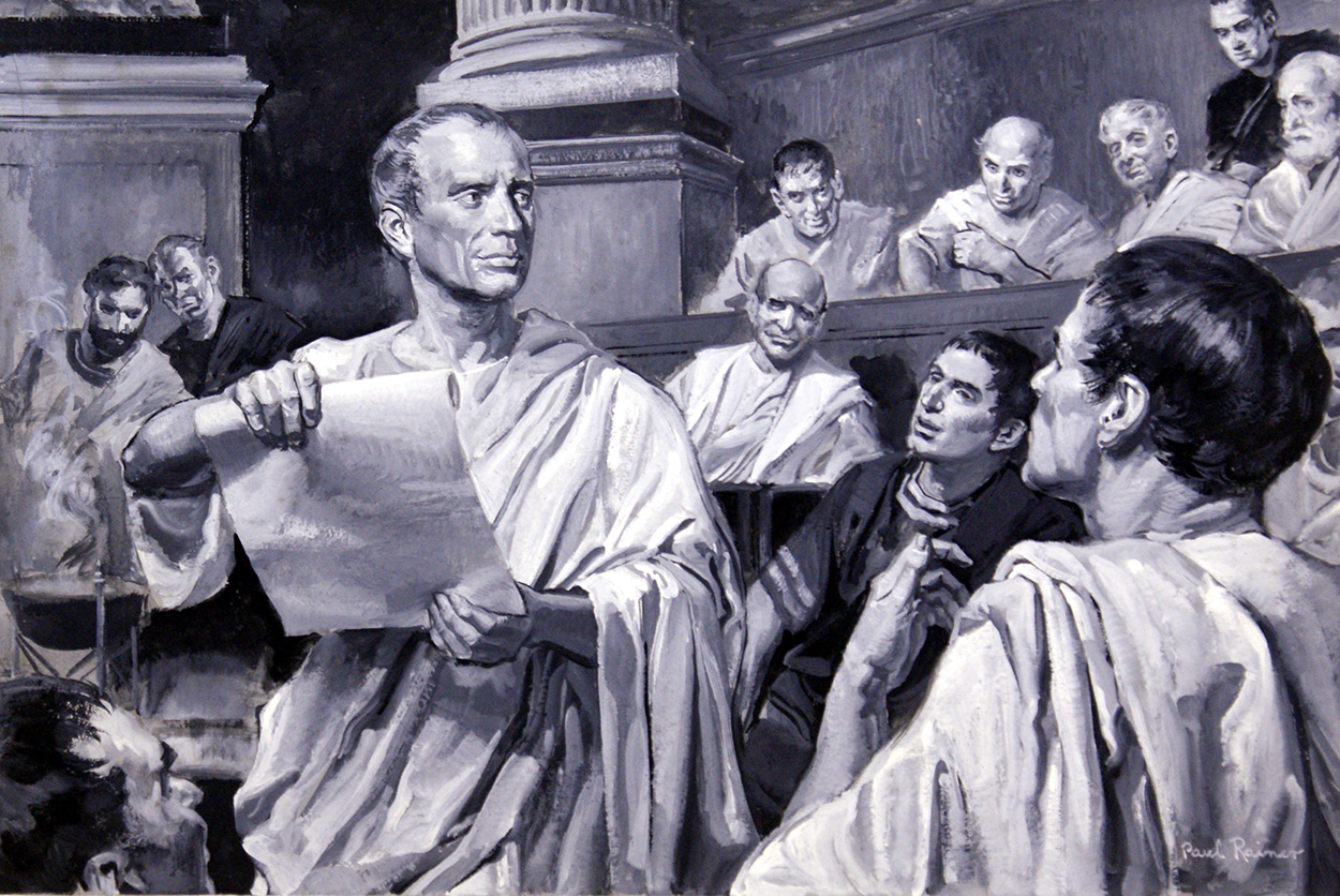 Julius Caesar 'Veni, vidi, vici' (Original) (Signed) art by Paul Rainer Art at The Illustration Art Gallery