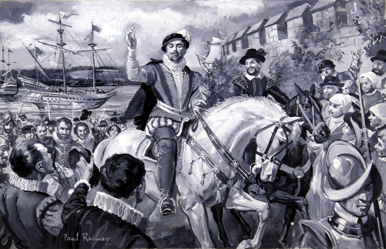Sir Francis Drake (Original) (Signed) art by Paul Rainer Art at The Illustration Art Gallery