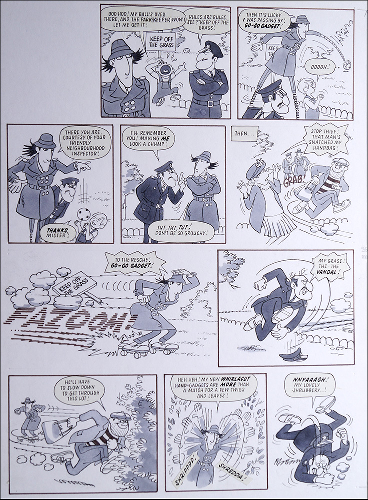 Inspector Gadget: Keep Off the Grass (TWO pages) (Originals) art by Inspector Gadget (Ranson) at The Illustration Art Gallery
