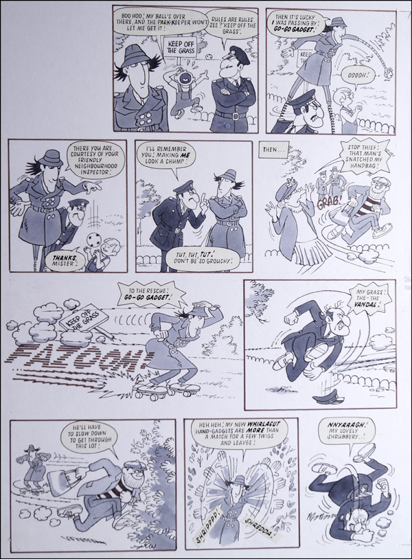Inspector Gadget: Keep Off the Grass (TWO pages) (Originals) by Inspector Gadget (Ranson) at The Illustration Art Gallery