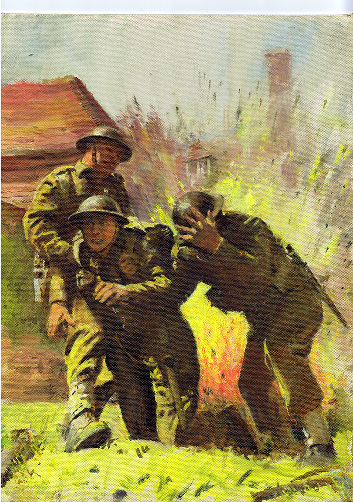 War Picture Library cover #17  'Commandos Die Hard' (Original) art by Septimus Scott at The Illustration Art Gallery
