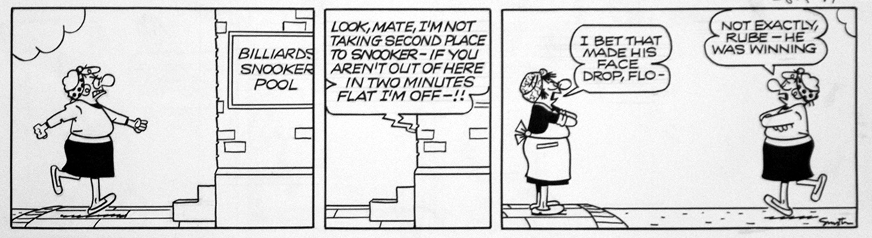 Andy Capp daily strip 28th April 1991 (Original) (Signed) art by Reg Smythe Art at The Illustration Art Gallery