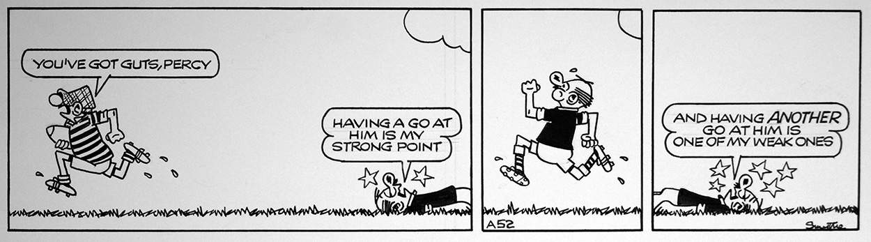 Andy Capp daily strip 29th February 1992 Rugby Strong Point (Original) (Signed) art by Reg Smythe Art at The Illustration Art Gallery